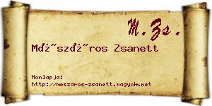 Mészáros Zsanett névjegykártya