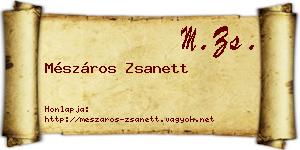 Mészáros Zsanett névjegykártya